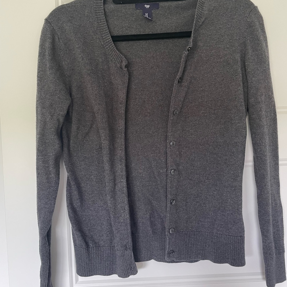 GAP Dark Gray Lightweight Knit Cardigan